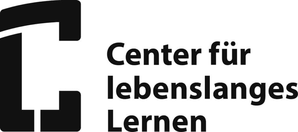 Logo mit stilisiertem „C“ und dem Text „Center für lebenslanges Lernen“ in fetter schwarzer Schrift, der auf Weiterbildungsangebote bei erneuerbaren Energien hinweist.